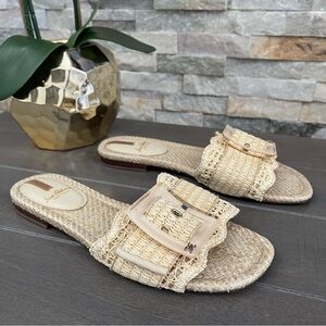 NWOB Sam Edelman Bambi Raffia Buckle Slide Sandal